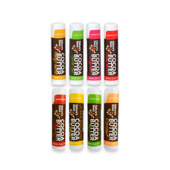 Full Flavor Collection Lip Balms, 8 Pack Nature's Bees Lip Balms