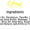 Citrus Flavor Lip Balm, 8 Pack - Ingredients List