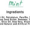Mint Flavor Lip Balm - Ingredients