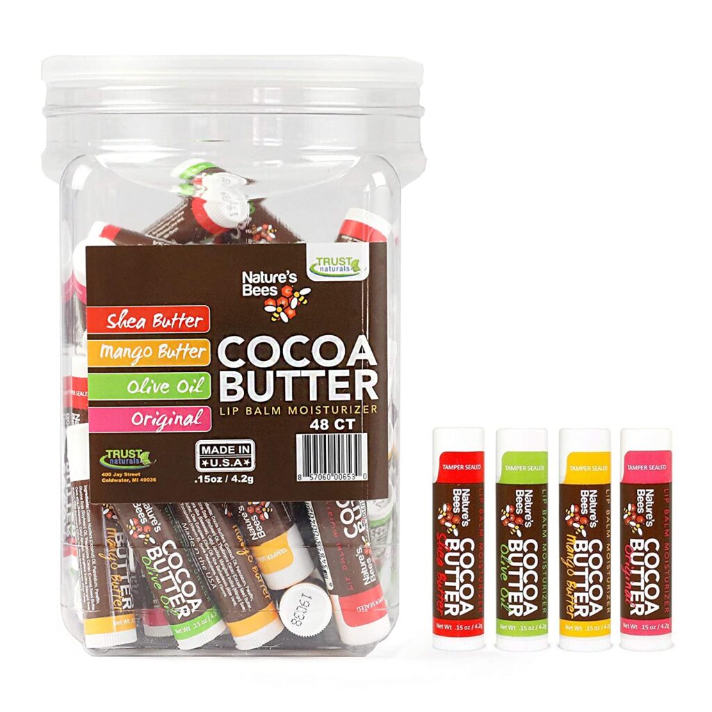 Best Seller Collection Lip Balms, Bulk 48 Pack Nature's Bees Lip Balms